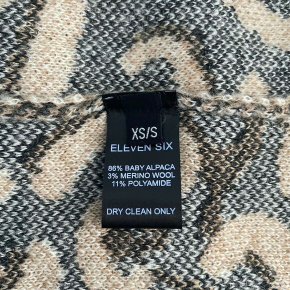 Eleven Six Luella Animal Jacquard Alpaca Blend Cardigan Sweater XS/S - Picture 7 of 7